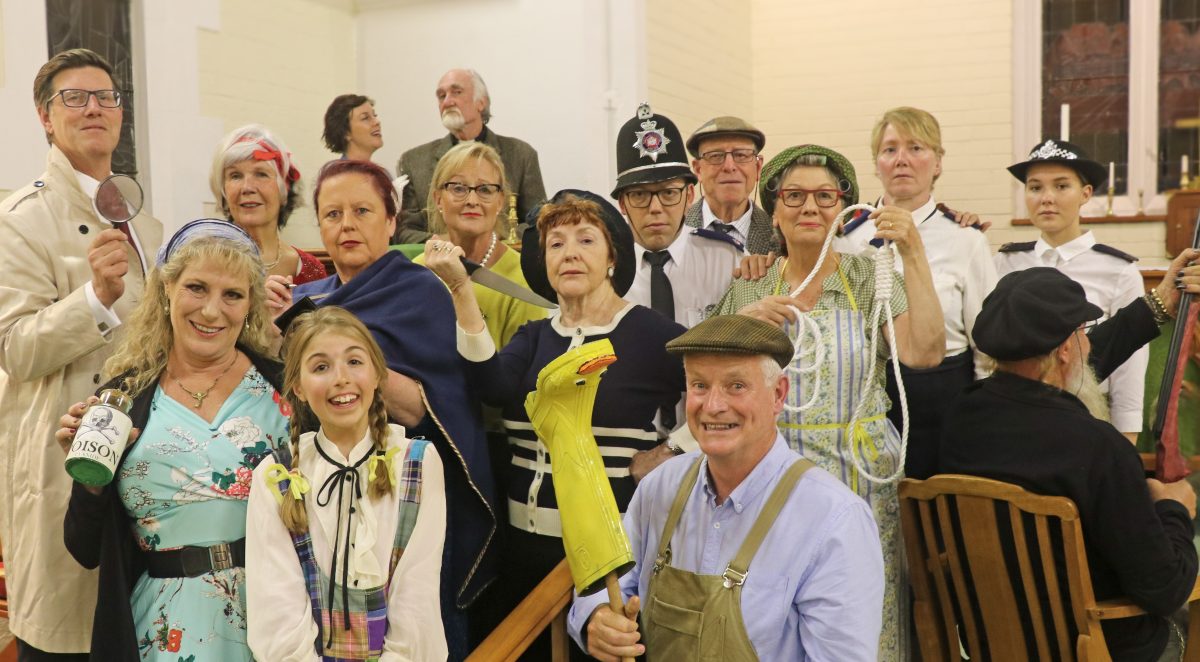 The cast from Moruya Red Door Theatre's 2021 production of <em>Agatha Crusty and the Village Hall Murders</em>