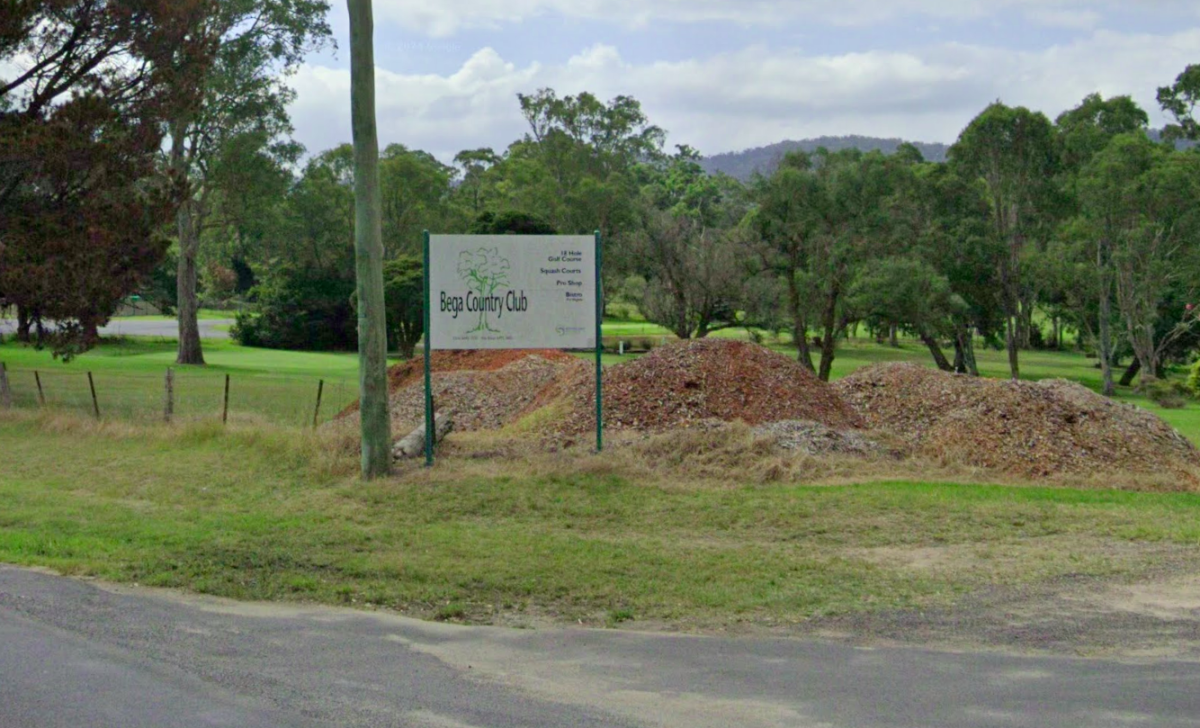 A sign advertising the Bega Country Club