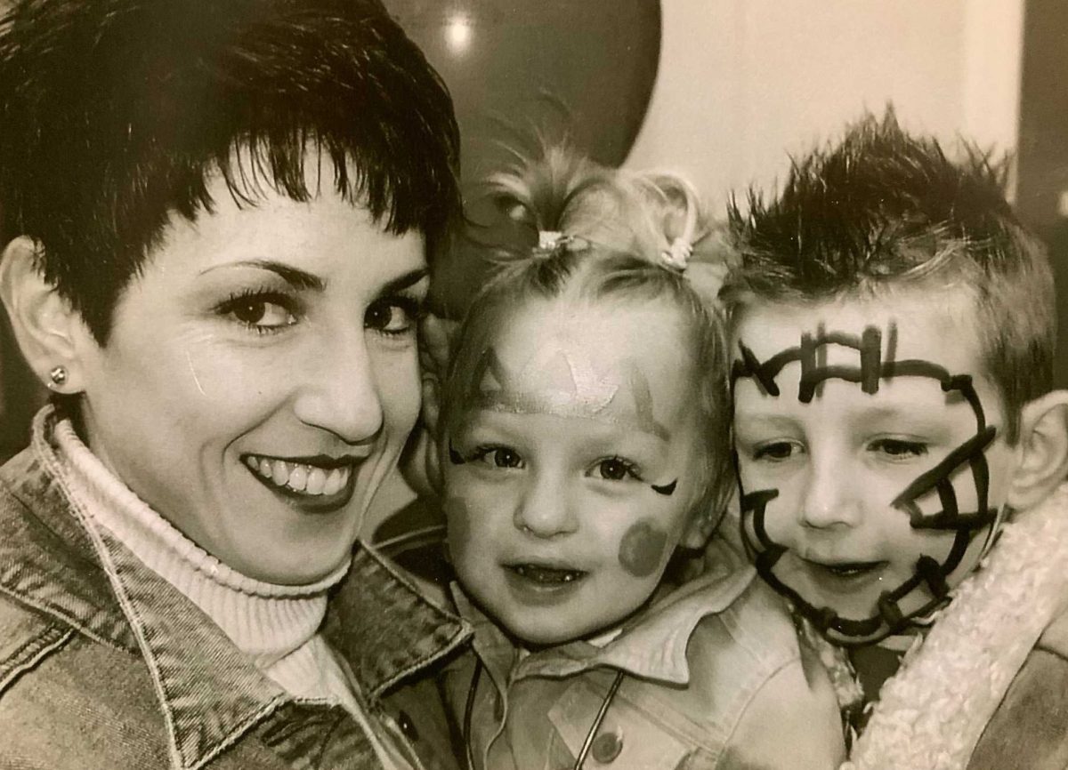 Cindy Flint with her (middle) daughter Lucia who was born with a cleft lip and palate and her son Riley
