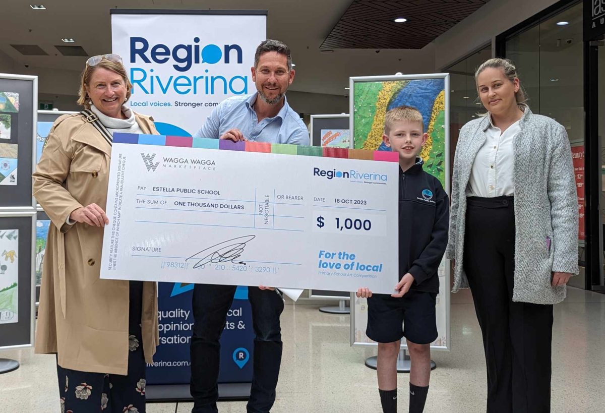 Ethan Dyson earned $1000 for Estella Primary School by taking first place in the inaugural art competition.