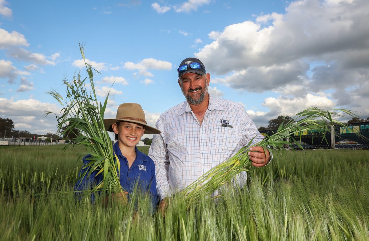 Aaron Giason from Baker Seed Co and his son Teddy. 