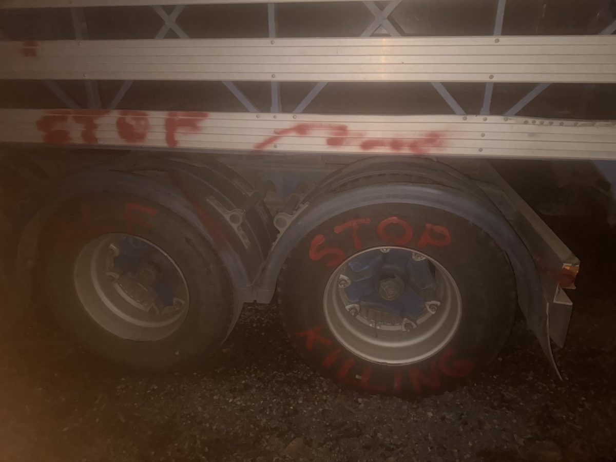 vandalised truck 