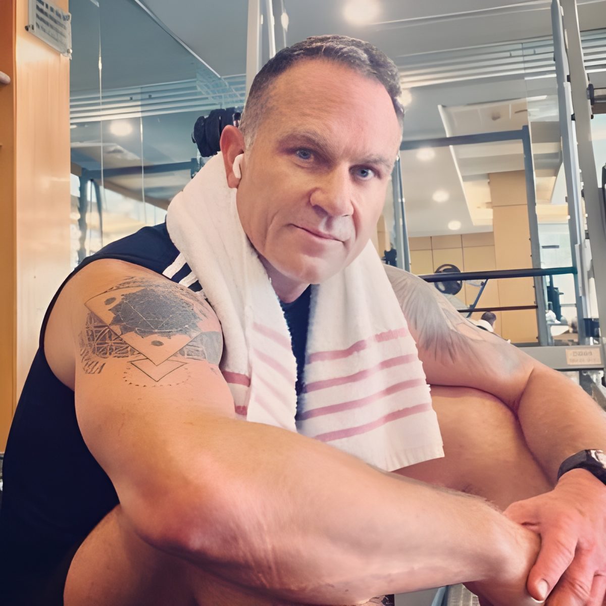 Michael Slater in gym gear