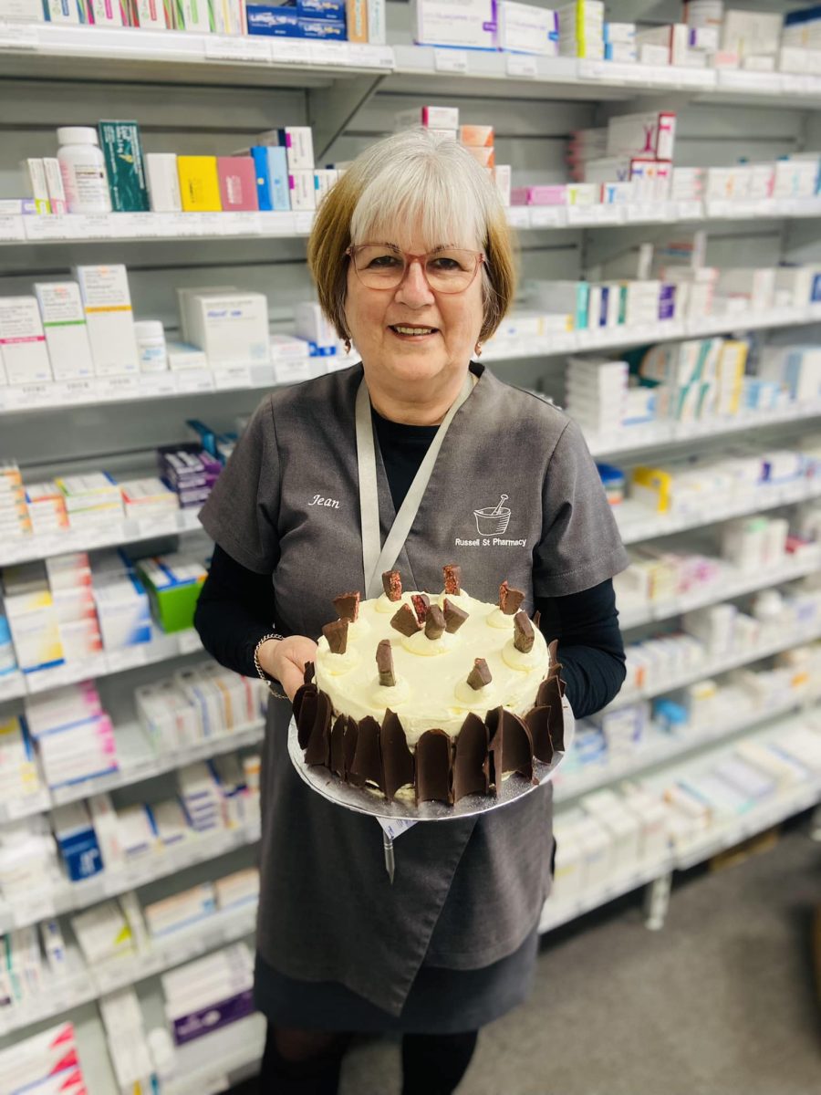 woman with a cake