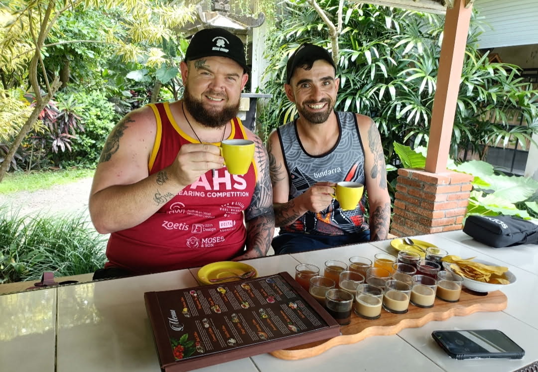 two guys on holidays